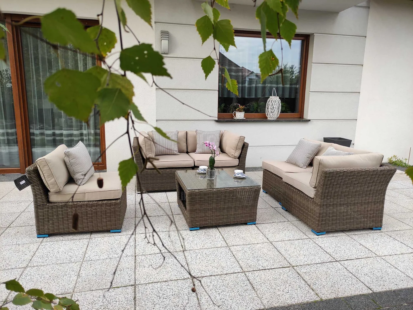 KRETA brązowy mat — widok boczny narożnika modułowego