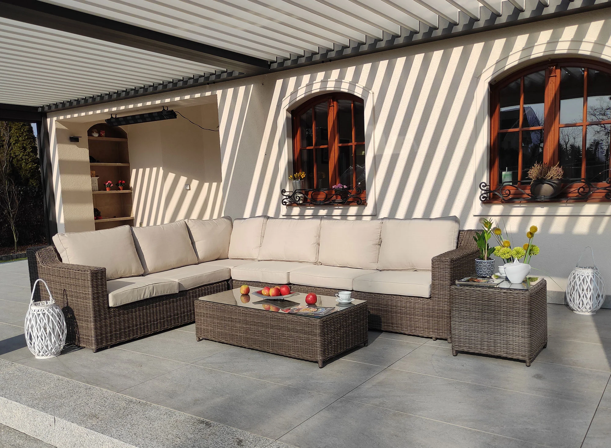 Narożnik LEVANTE CORNER — prosty klasyczny design z technorattanu