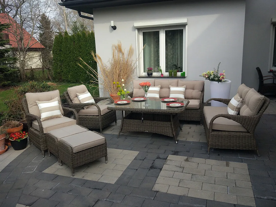 NEPTUN BIG brązowy mat — komplet wypoczynkowy widok końcowy