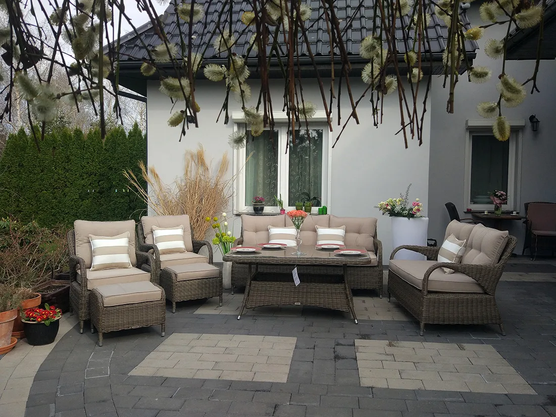 NEPTUN BIG brązowy mat — zestaw ogrodowy widok ogólny