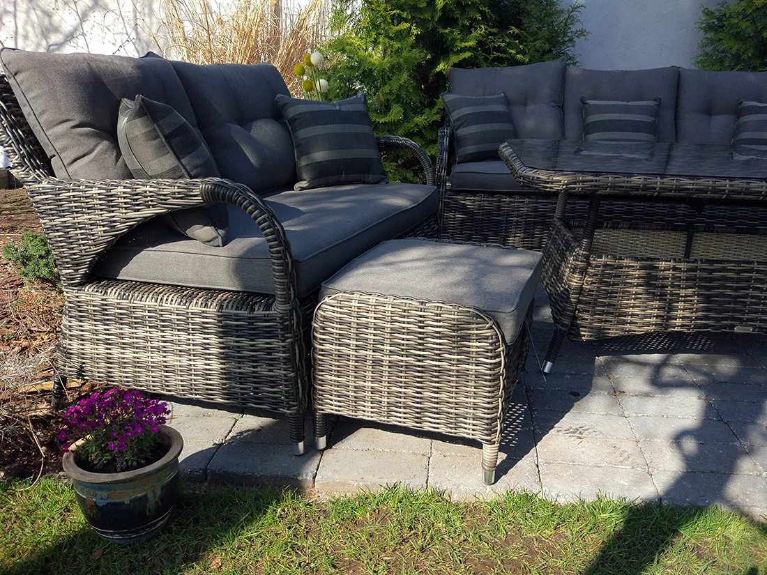 NEPTUN BIG grafitowy — pufy i fotele w zestawie