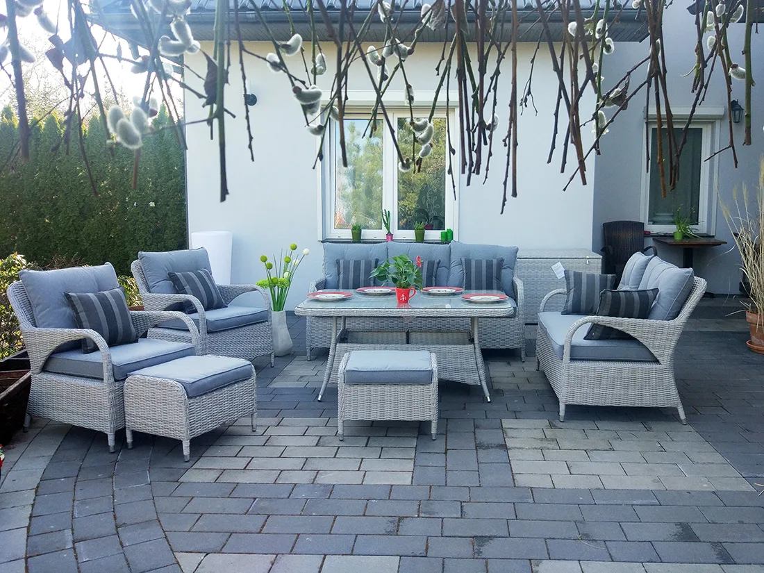 NEPTUN BIG jasno-szary — wycięcia w podłokietnikach