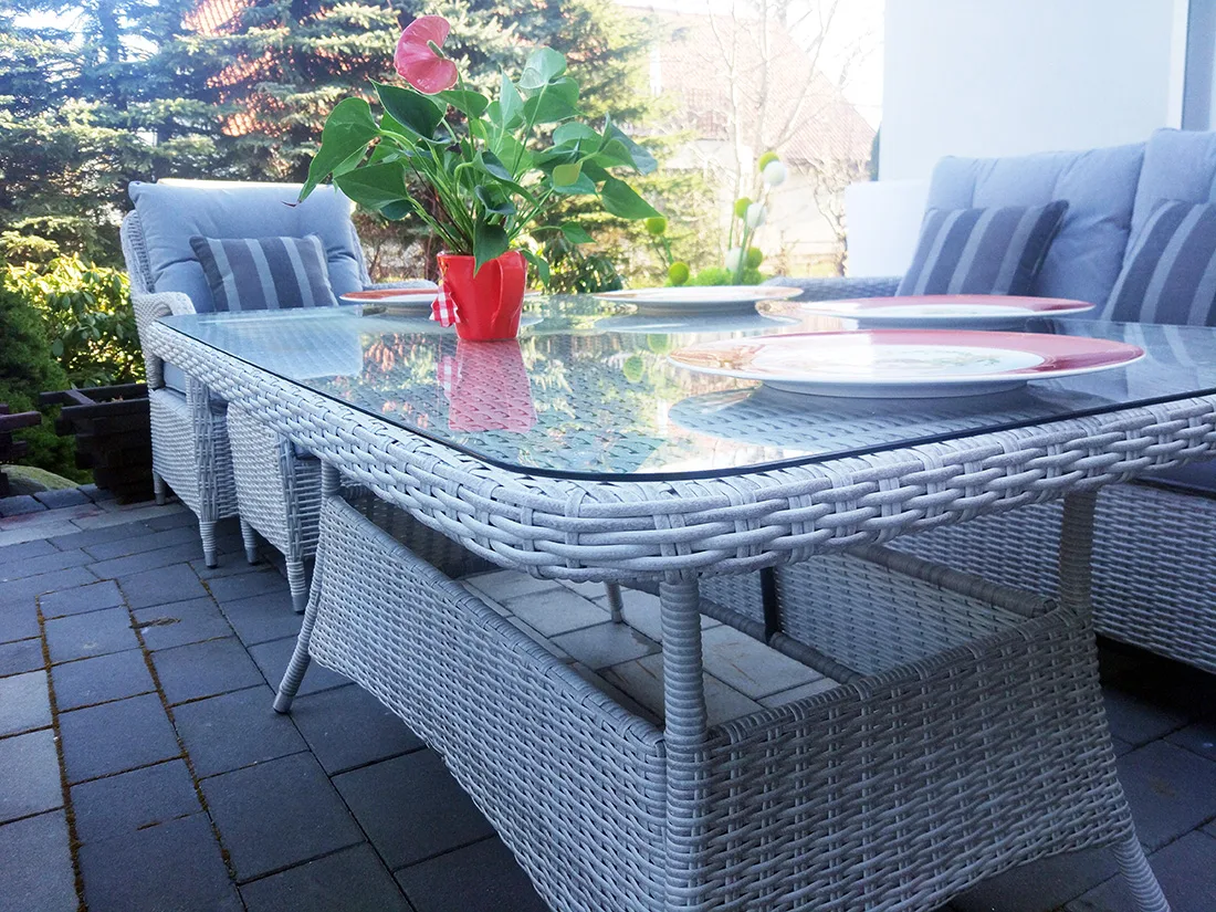 NEPTUN BIG jasno-szary — zestaw wypoczynkowy na dużym tarasie