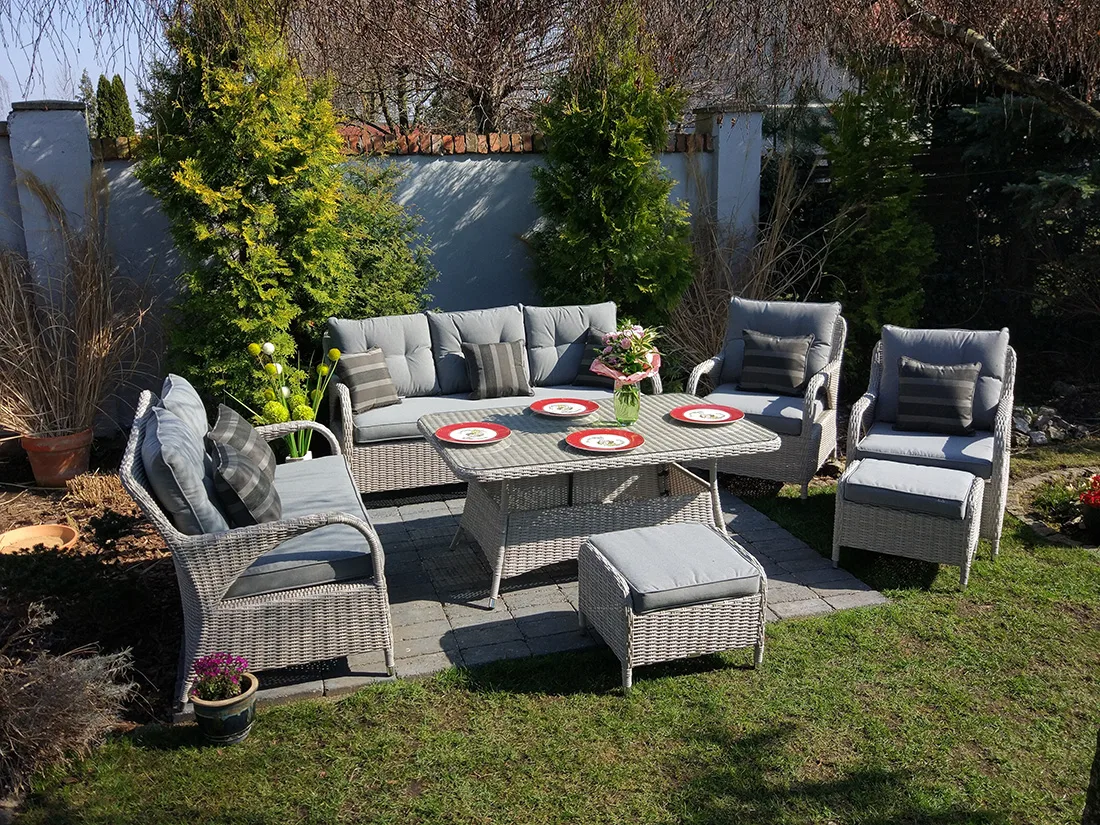 NEPTUN BIG jasno-szary — pufy podnóżki widok z przodu