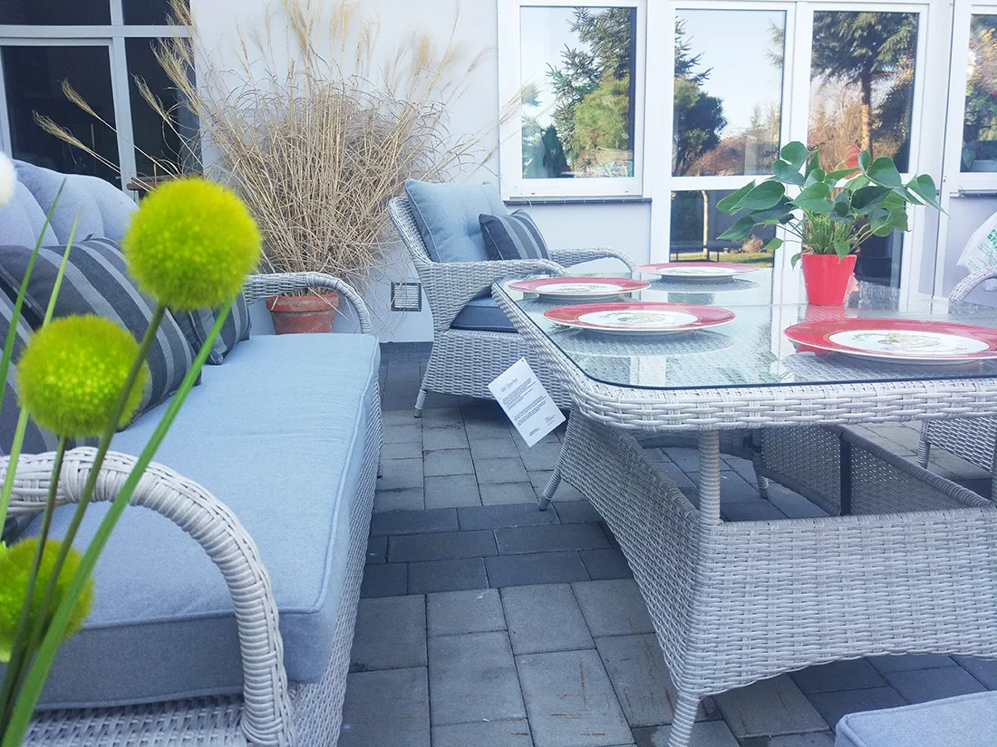 NEPTUN BIG jasno-szary — zestaw tarasowy z sofami i fotelami