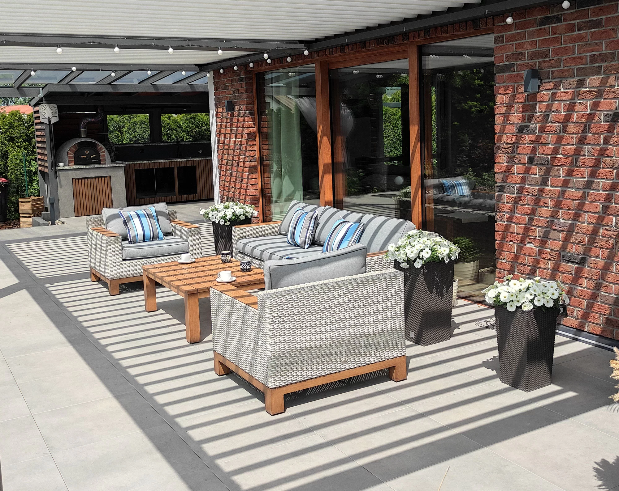 PALERMO BIG — detal półokrągłej plecionki technorattanowej PE