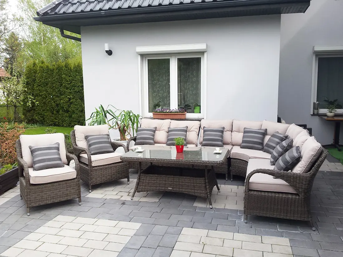 POSEJDON brąz mat — zestaw z dwoma fotelami ogrodowymi