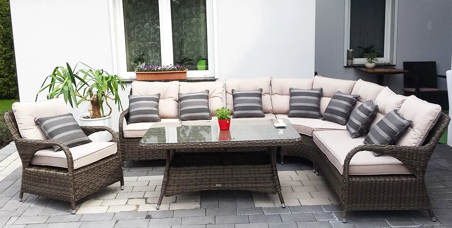 POSEJDON brąz mat — kompletny zestaw wypoczynkowy na tarasie