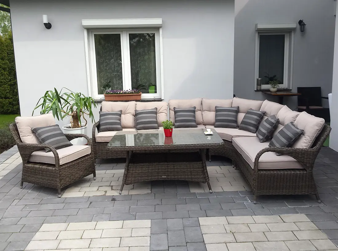 Narożnik tarasowy POSEJDON brąz mat — widok ogólny