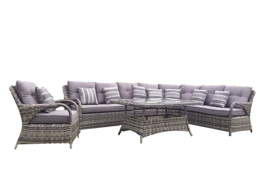 Narożnik POSEJDON grafitowo-brązowy — widok produktowy, wymiary i proporcje