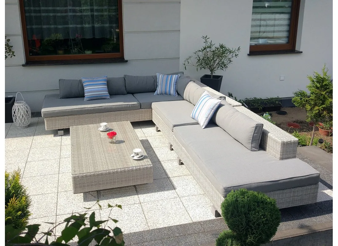 Meble ogrodowe SARDYNIA — technorattan na aluminiowych podstawach, ujęcie 2