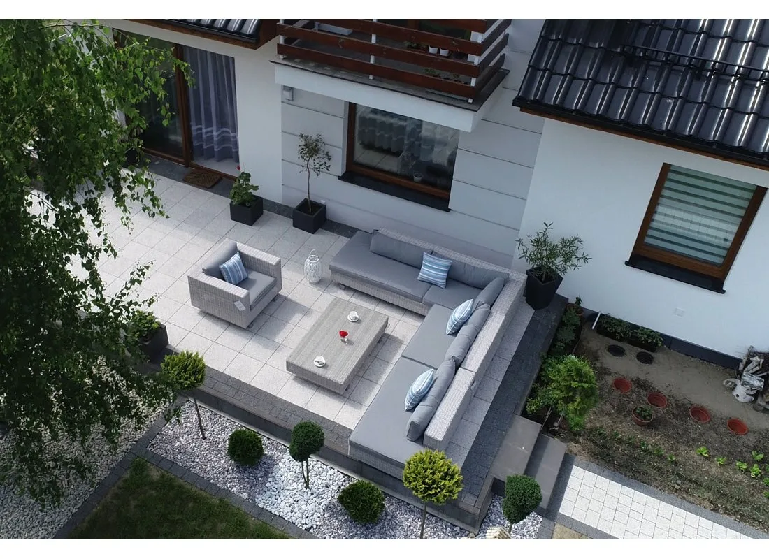 Meble ogrodowe SARDYNIA — technorattan na aluminiowych podstawach, ujęcie 6