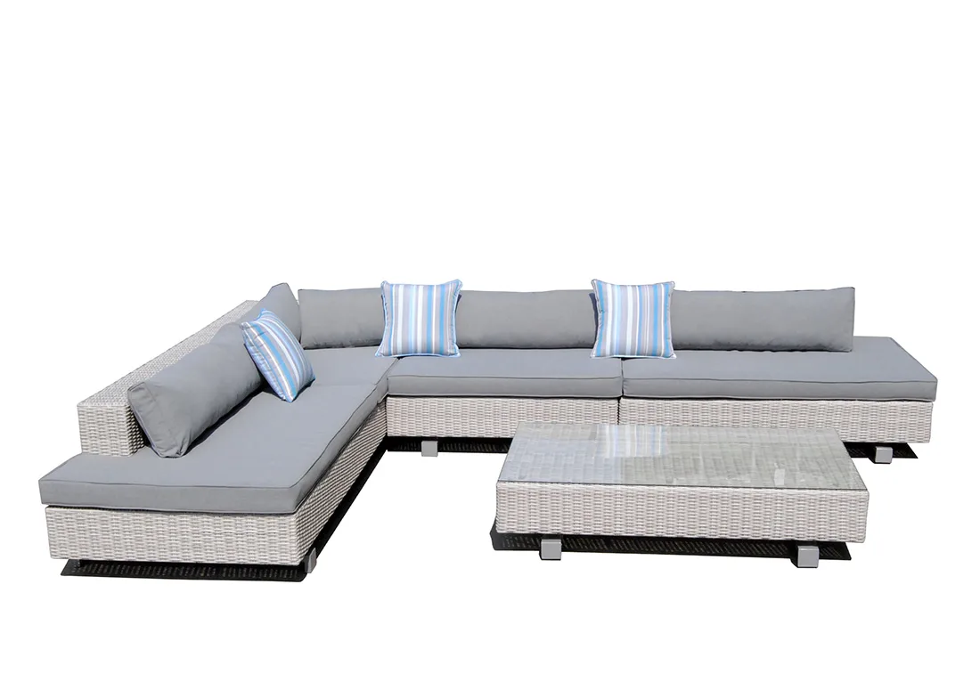 Narożnik SARDYNIA — głębokie siedziska 94 cm z poduszkami