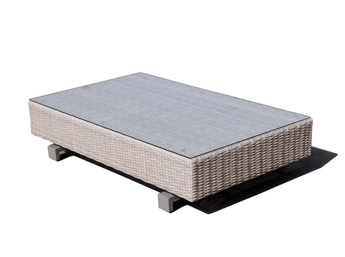 Narożnik SARDYNIA — sofa narożna technorattan z poduszkami, widok ogólny