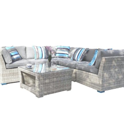 Mały narożnik ogrodowy KRETA MINI - meble ogrodowe szare