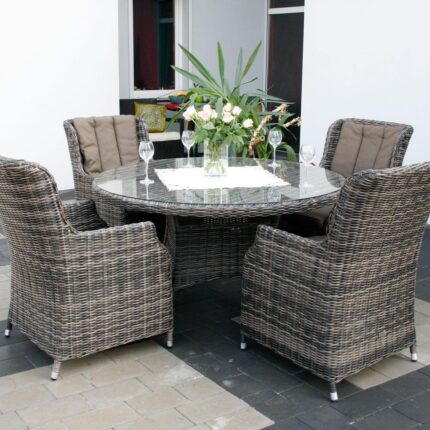 Mały stół okrągły do ogrodu - średnica 110/135/160cm - kolor grafitowy