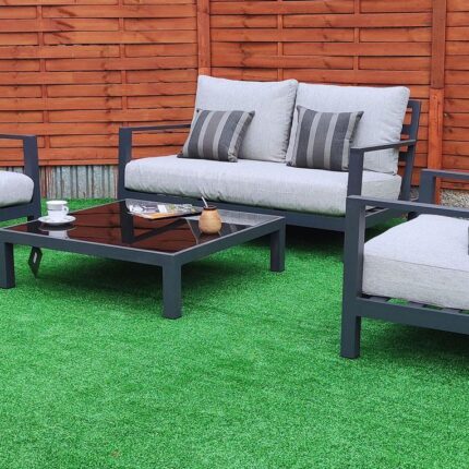 Mały zestaw mebli z aluminium HEMSON - dwa kolory poszewek w zestawie