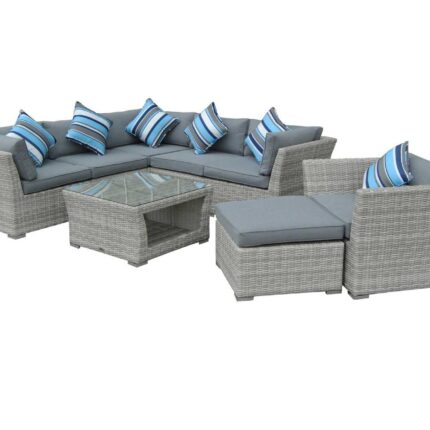 Narożnik rattanowy nowoczesne meble na taras - różne ustawienia KRETA