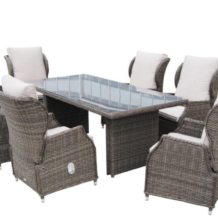 Rozkładane fotele ogrodowe i stół na taras ROMA