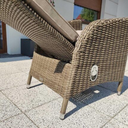 Krzesła Tarasowe Rozkładane z technorattanu kolor brązowy mat