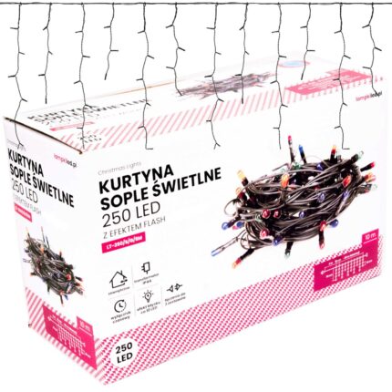 Oświetlenie świąteczne marki LampkiLed - sople zewnętrzne 250 LED